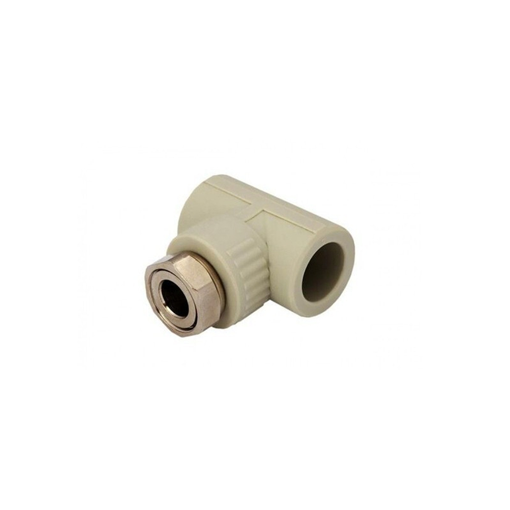 Тройник комбинированный с накидной гайкой Valfex, DN 25x25, PN 25, G-3/4'', серый