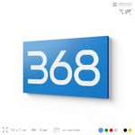 Номер на дверь 368, табличка на дверь для офиса, квартиры, кабинета, аудитории, склада, голубая 120х70 мм, Айдентика Технолоджи