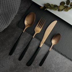 Ложка чайная 16,1 см ручка матовый черный, медь PVD Provence P.L. [12]