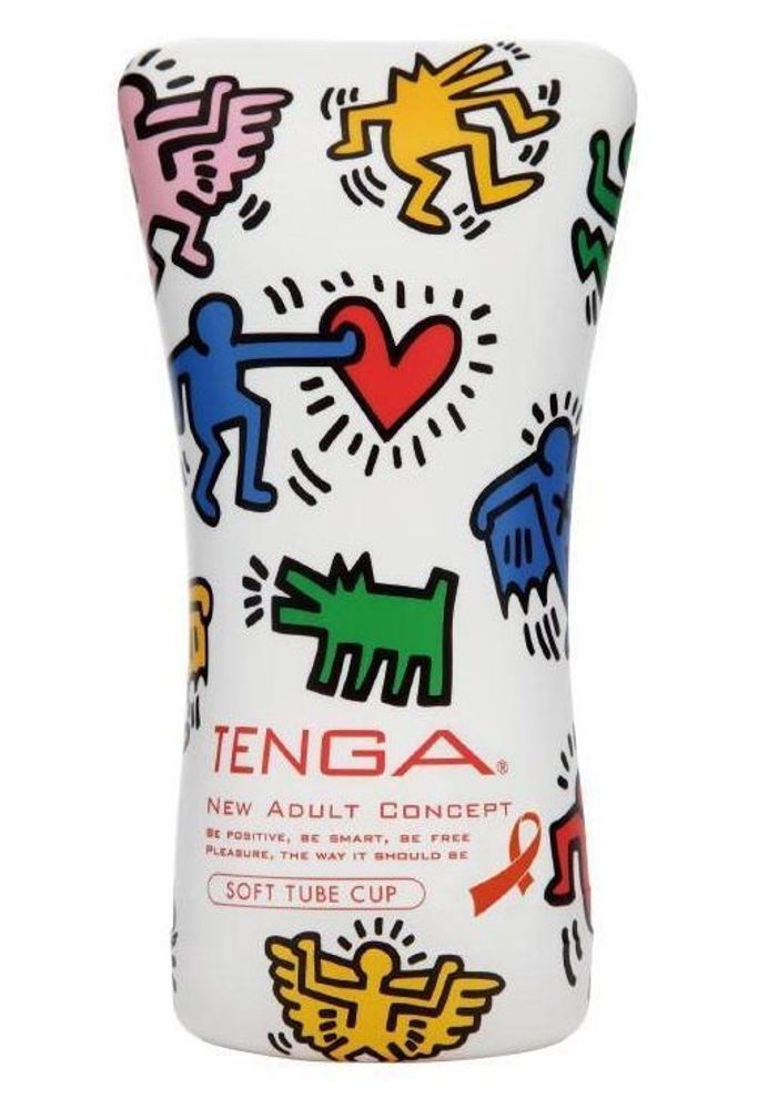 Мастурбатор-туба Keith Haring Soft Tube CUP (Цвет: разноцветный)