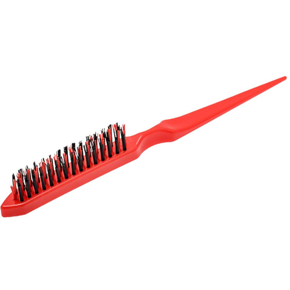 Щетка для начеса Harizma с пластиковой щетиной, красная (h10642-15)