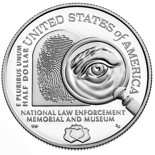 50 центов Commemorative Нац-ый Правоохранительный Музей США. 2021 год. ПРУФ