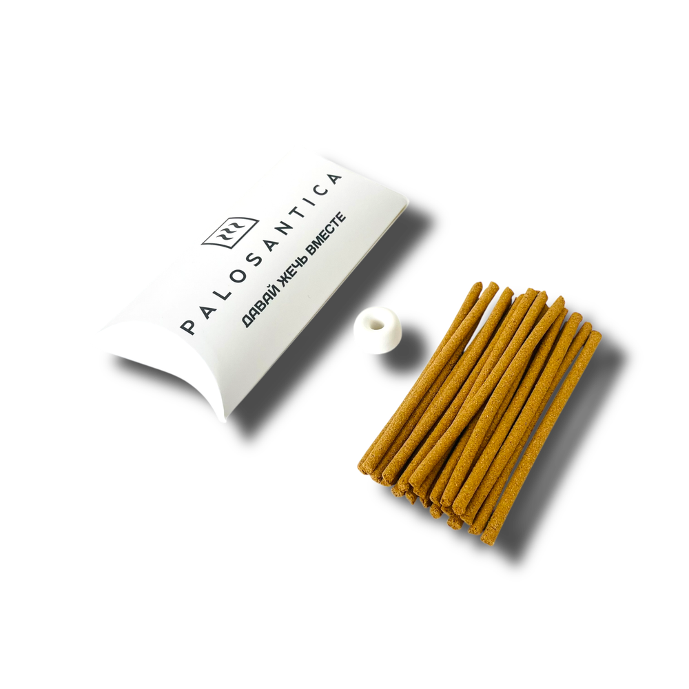 20 шт, безосновные аромапалочки из пало санто с подставкой