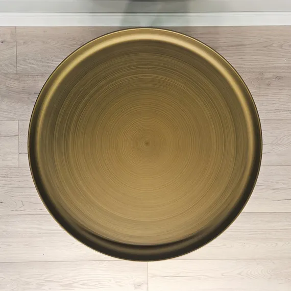 Журнальный столик Zeigna, Ø60х42 см, зеленое стекло, латунь