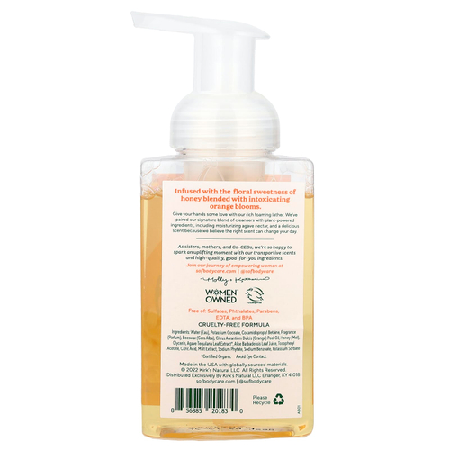 SoF, Пенка для мытья рук, цветок апельсин и мед, 8 ж. унц. (236 мл)