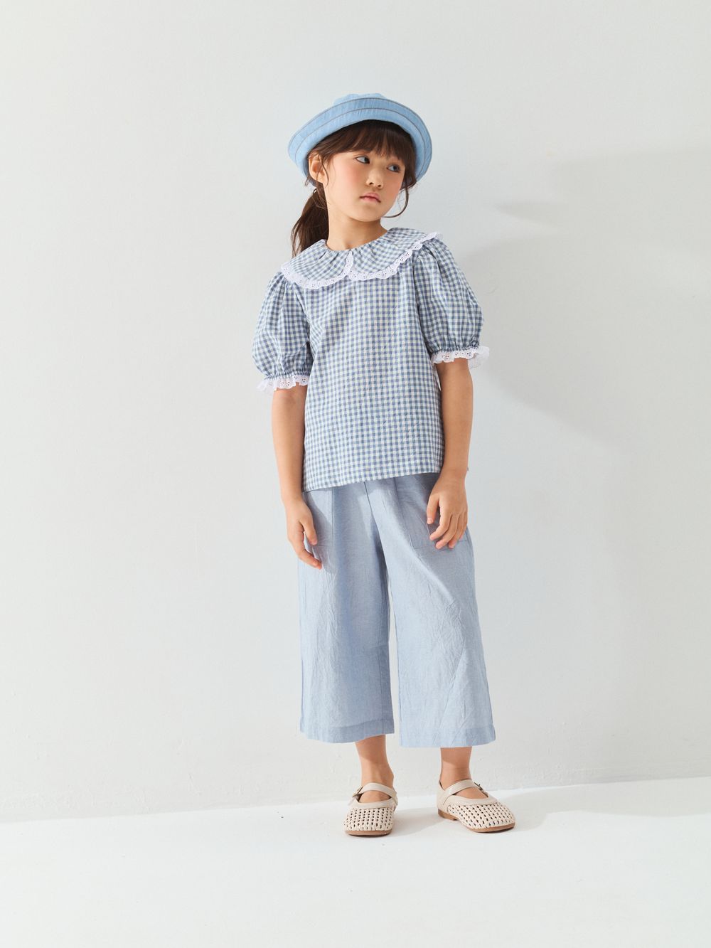 Панама из легкого джинса "Светло-голубая"