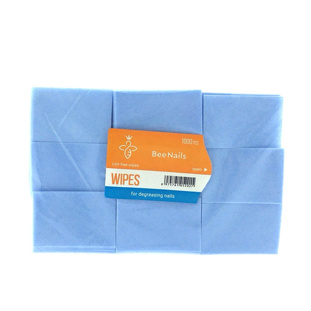 БЕЗВОРСОВЫЕ САЛФЕТКИ BEE NAILS 1000 ШТ, синие