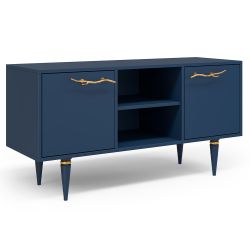 Тумба под ТВ Арт Колор matte 117см Классик Голд Королевский синий матовый