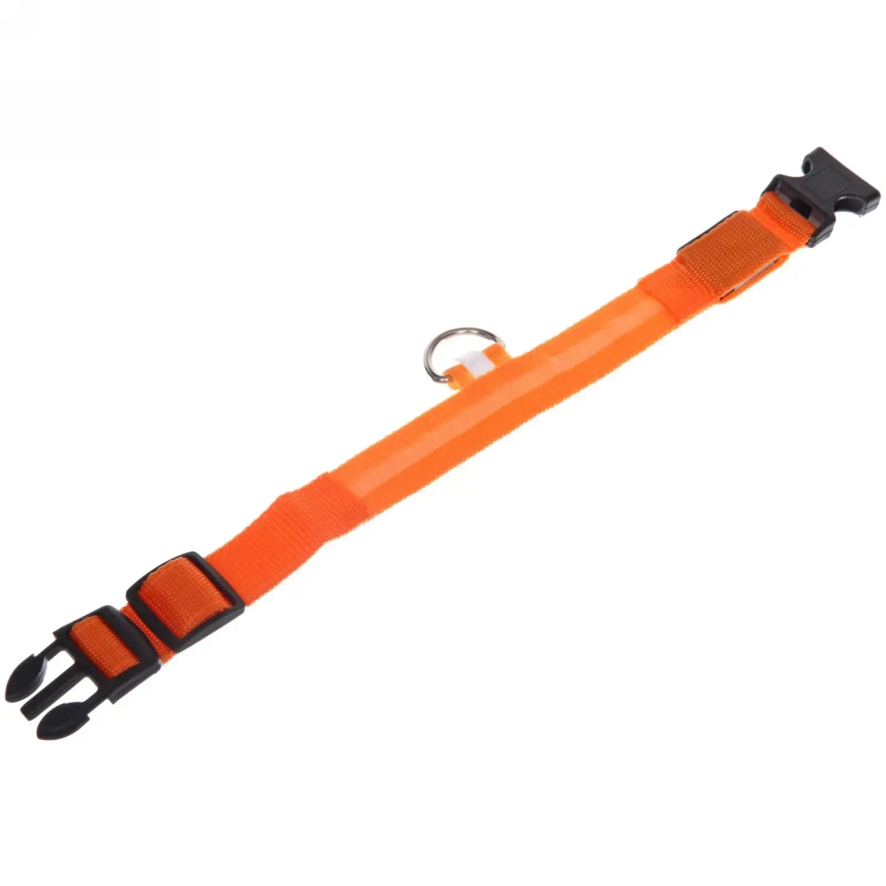 Ошейник для собак «Люмисцент» 2,5*50см светящийся, цвет оранжевый Ультрамарин