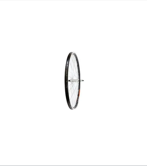 Колесо заднее 27,5" TRIX алюминиевый, двойной, 36H, фрезерованный, индикатор износа, 584х19,4/25х21,4мм, A/V, анодированный, черный, втулка алюминиевая, V-br, под трещотку, гайки, серебристая, спица серебристая