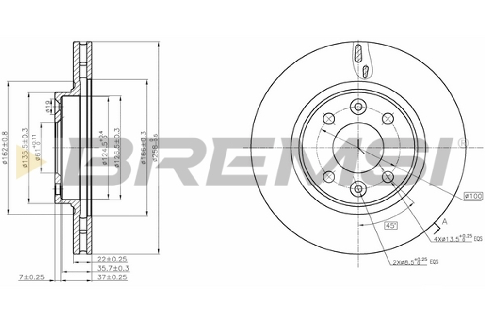 BREMSI - CD8327V-BMS - Brake Disc