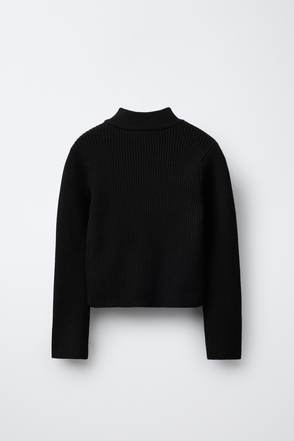 ZARA X CHAMPION ® ДЖЕМПЕР В РУБЧИК С ВОРОТНИКОМ-СТОЙКОЙ, ЧЕРНЫЙ