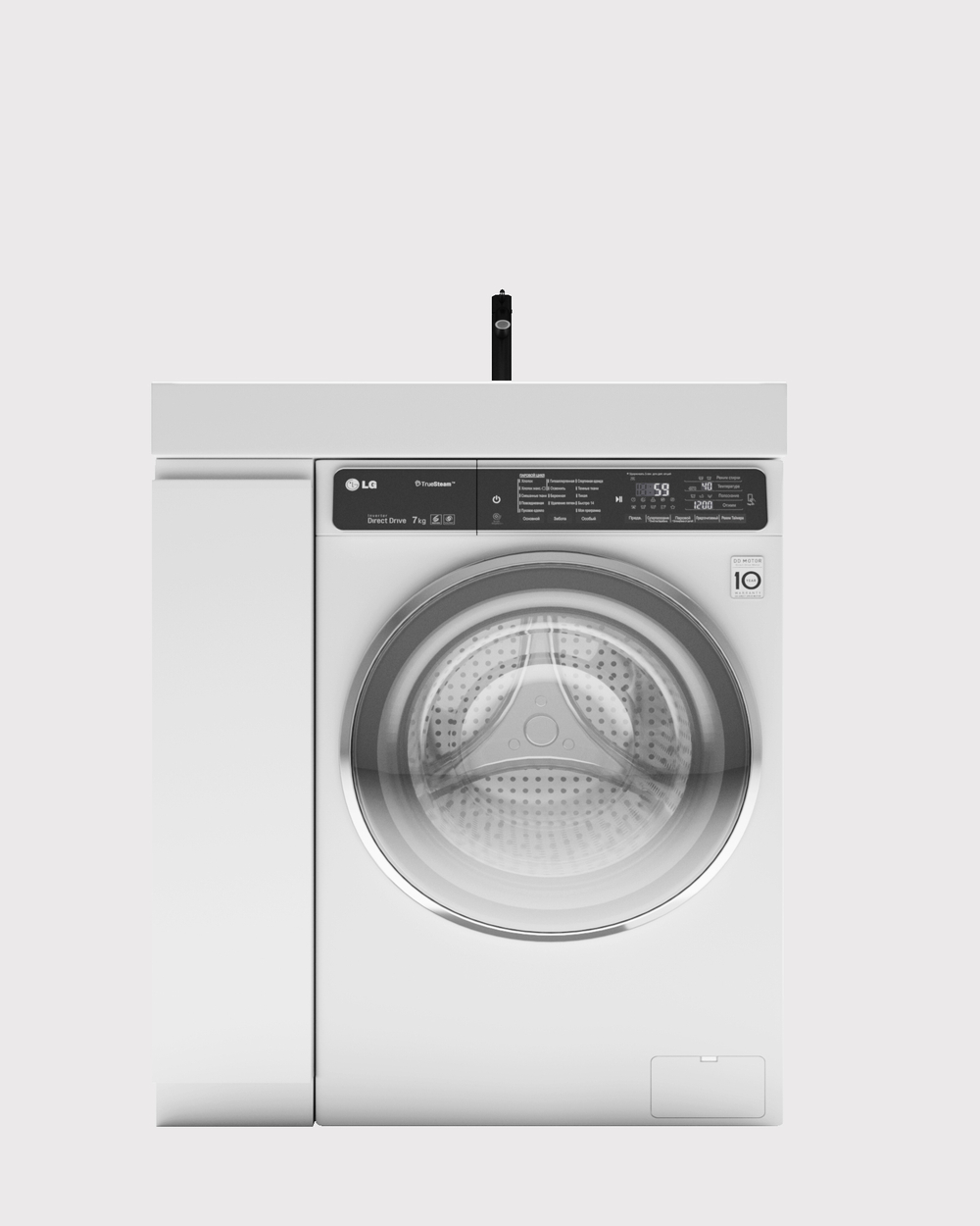 Раковина над стиральной машиной Orion Right 800*550*95 из литьевого камня