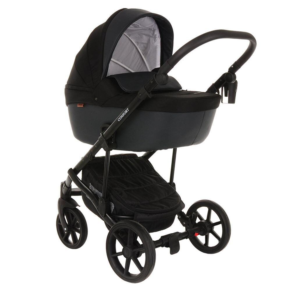 Детская коляска Pituso Confort Plus 2 в 1 03 Черный+Кожа Тем.Графит