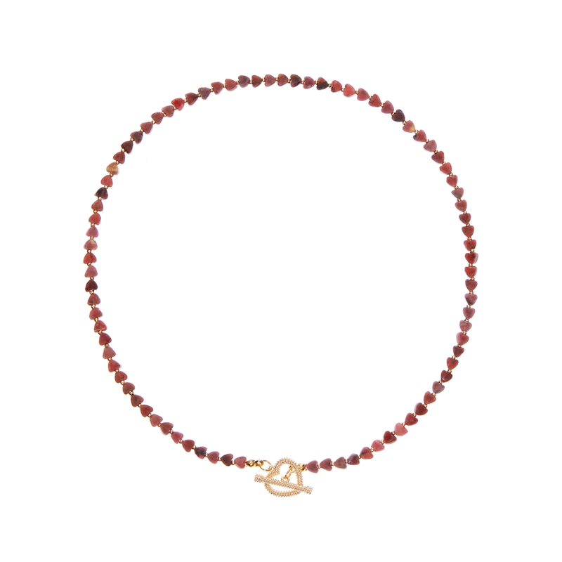 Колье Сердца из Родонита