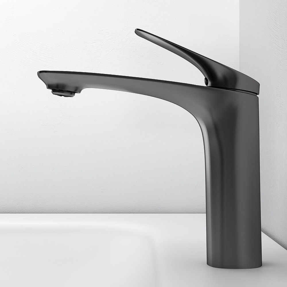 Смеситель для раковины Abelsberg Perfecta INF60101GM цвет Космическая сталь
