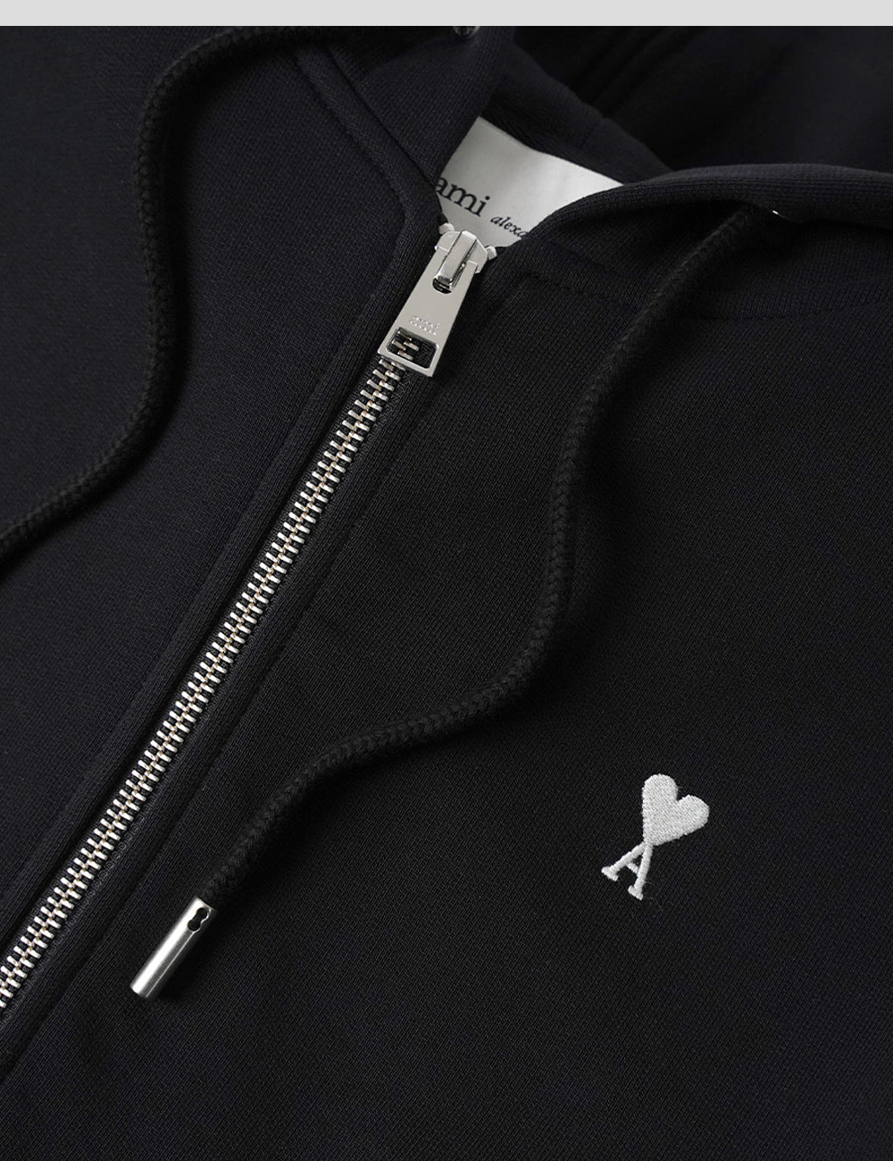Худи на молнии AMI PARIS "Noir Blanc Creme"