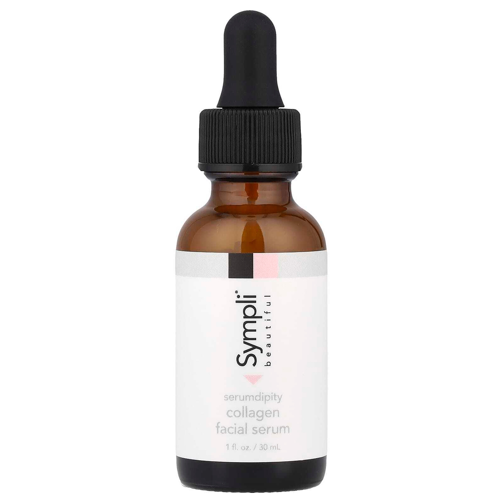 Sympli Beautiful, Serumdipity, антивозрастная сыворотка для лица с коллагеном, 30 мл (1 жидк. унция)