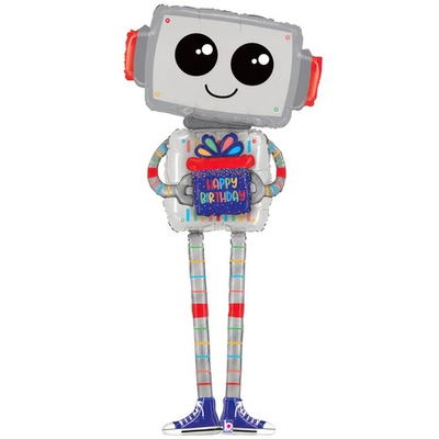 Шар 3D (62''/157 см) Ходячая Фигура, Робот с подарком