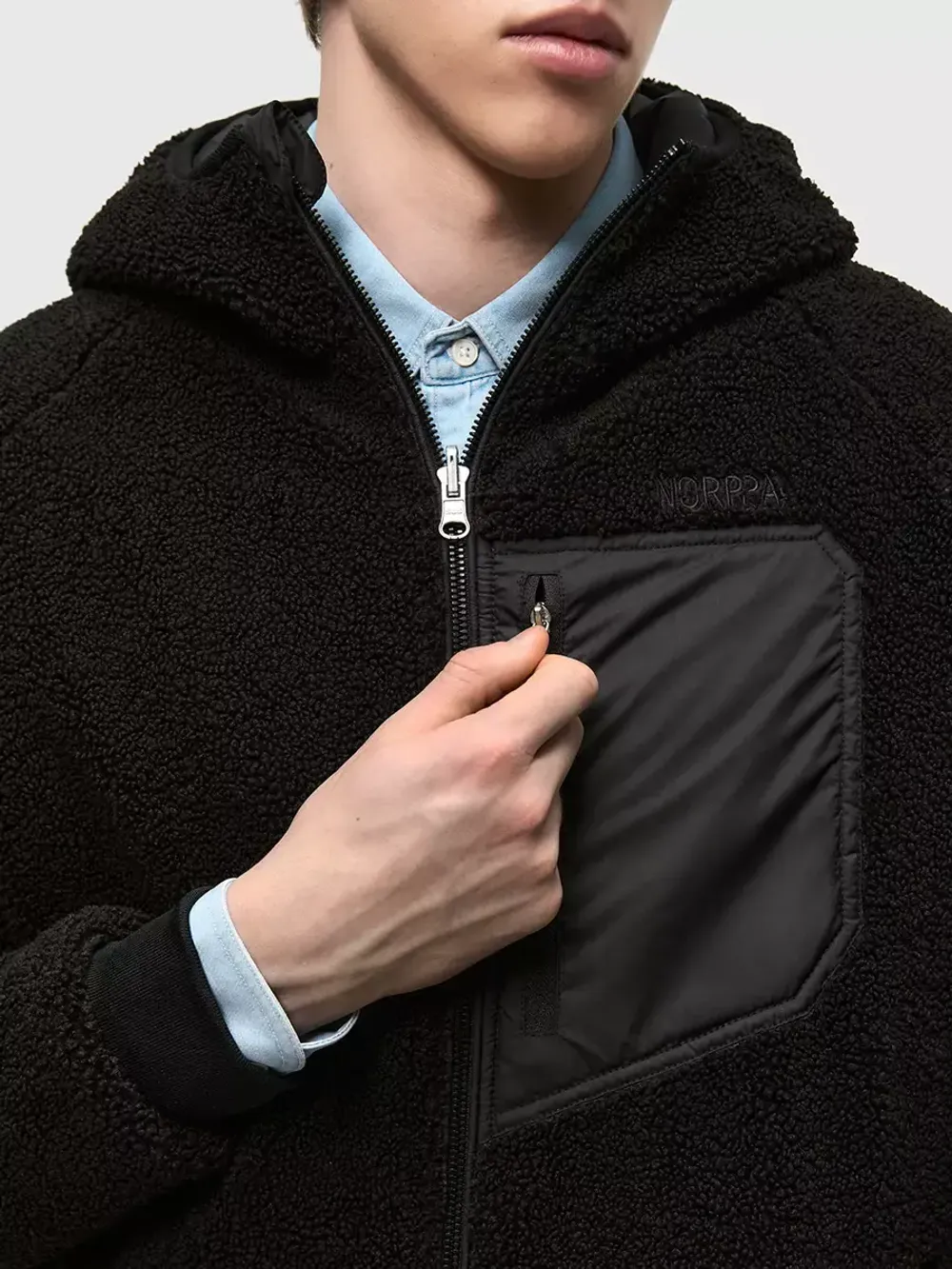 Куртка мужская из "пушистого" флиса KAYUM NORPPA черный