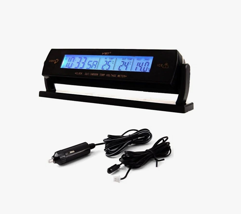 Авто часы VST 7013V Монохром green