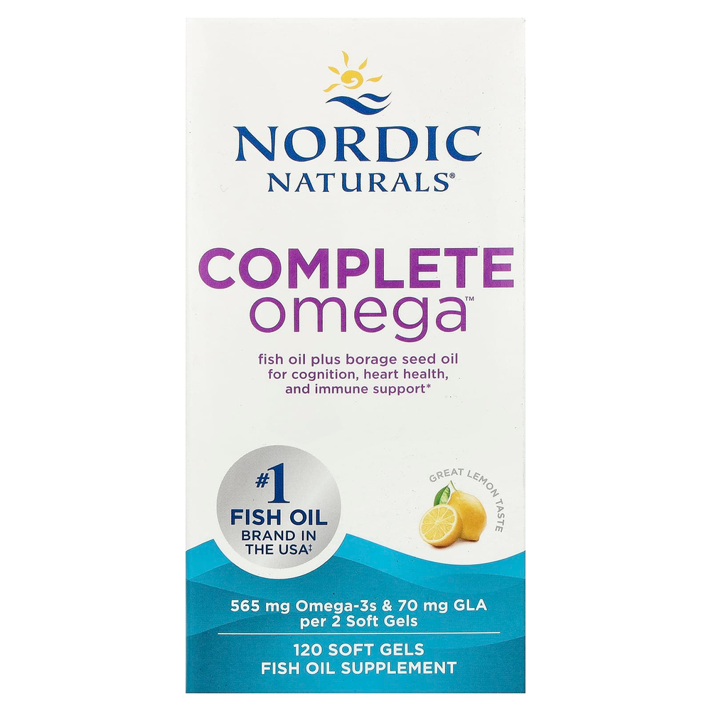 Nordic Naturals, Complete Omega™, со вкусом лимона, 120 капсул