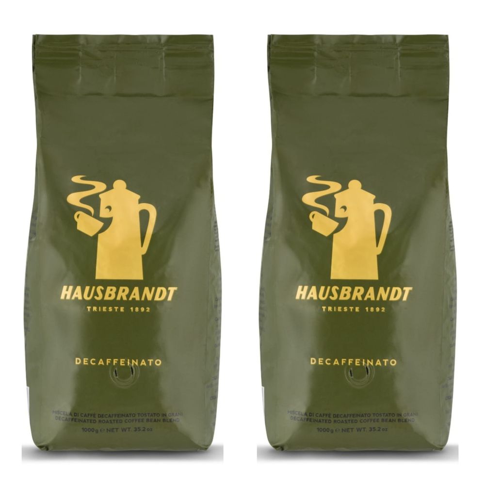 Кофе в зернах Hausbrandt Decaffeinato 1 кг, 2 шт