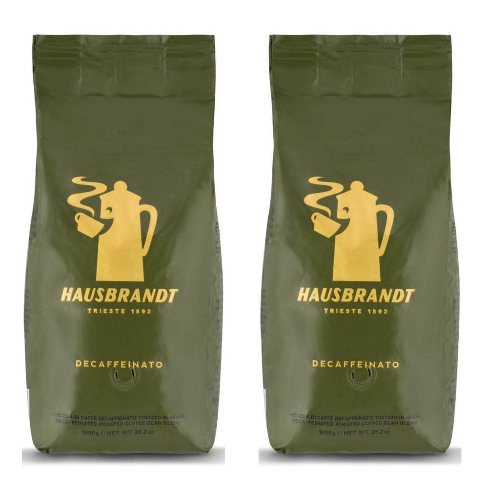 Кофе в зернах Hausbrandt Decaffeinato 1 кг, 2 шт