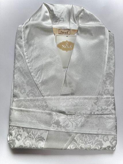 Женский шелковый халат 15055 крем NUSA Турция