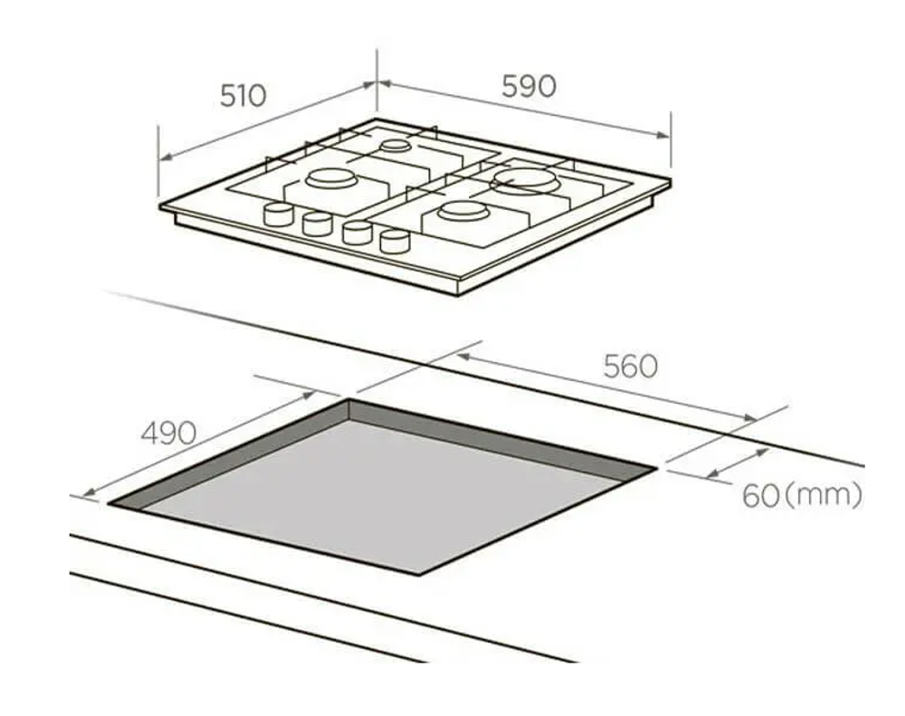Поверхность варочная газ. Midea MG606W