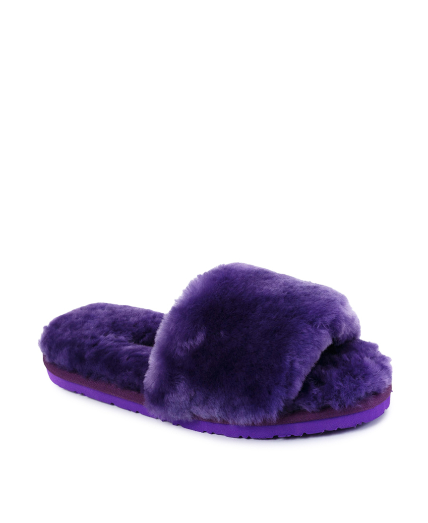 FLUFF SLIDE SLIPPER-purple
