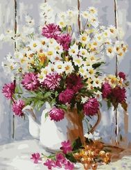 Астры и ромашки-картина по номерам, CG940