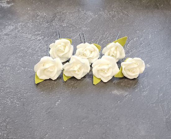 Набор шпилек "Розы большие" латекс, 3 шт, бирюза