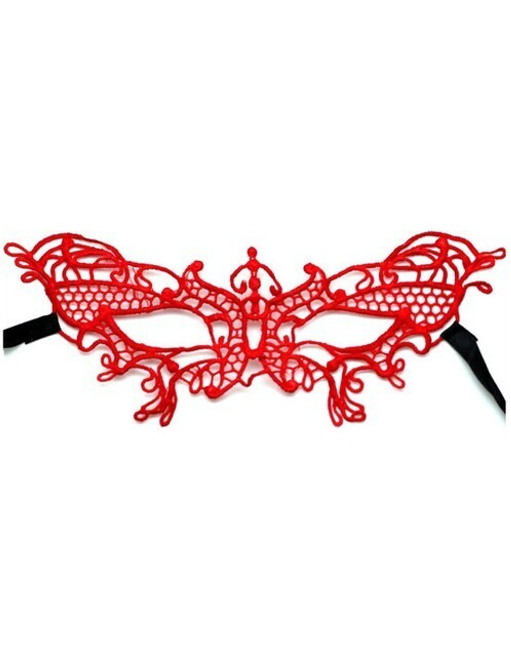 Ажурная красная кружевная маска "Бабочка" (Цвет: красный с черным)