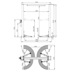 Автоподъемник двухстоечный ROSSVIK V2-4L г/п 4.0т, 220В, с верхней синхронизацией. Цвет серый