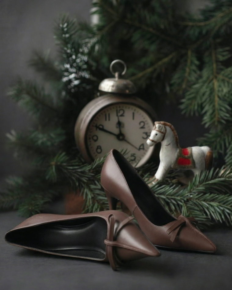 Туфли из натуральной кожи шоколадный