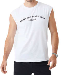 Мужская теннисная футболка Björn Borg Borg Sleeveless T-Shirt - brilliant white
