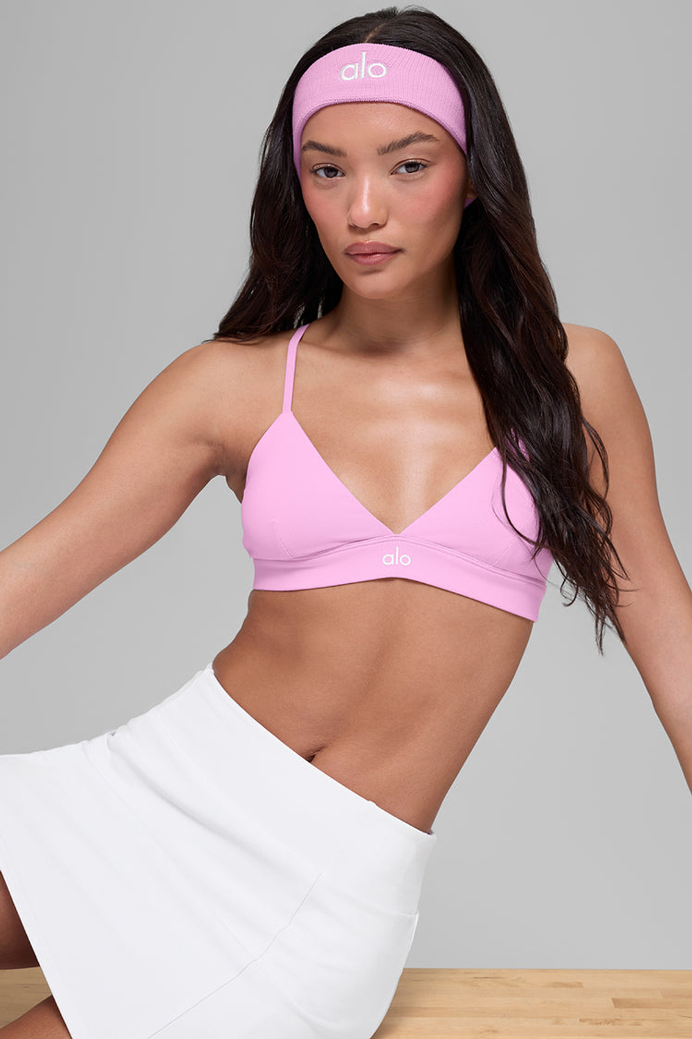 Alo yoga Спортивная повязка на голову (2 шт.), розовый/белый