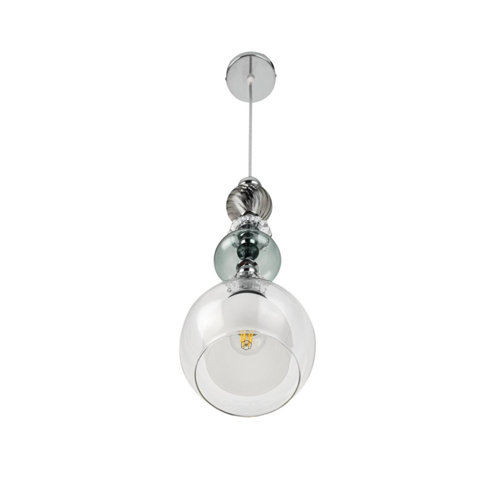 8294/1A MODERNI хром/белый/прозрачный, металл/стекло/хрусталь Подвес E27 1*60W 220V GANNA