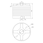 Ёмкость вертикальная низкая Политим 5000 л. вертикальный (2080x2080x1720см;синий) - арт.560706
