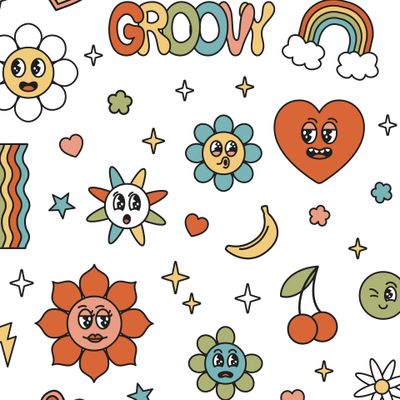 Groovy ретро хиппи стиль