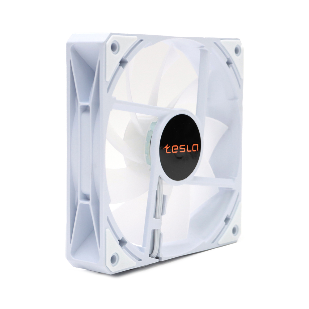Комплект из 3 вентиляторов TESLA RGB120-LW3, 120мм, 1200rpm, 3-pin+Molex, белый/FRGB, 38CFM, 21дБ, антивибропрокладки (TSL-120-LW3)