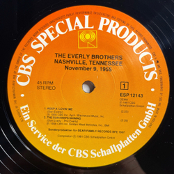 Винтажная виниловая пластинка EP The Everly Brothers, Nashville Tennessee, November 9, 1955 (Нидерланды 1981) 45 RPM