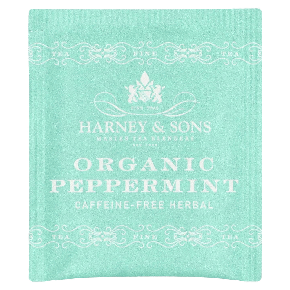 Harney & Sons, травяной чай, органическая перечная мята, без кофеина, 50 чайных пакетиков, 50 г (1,76 унции)