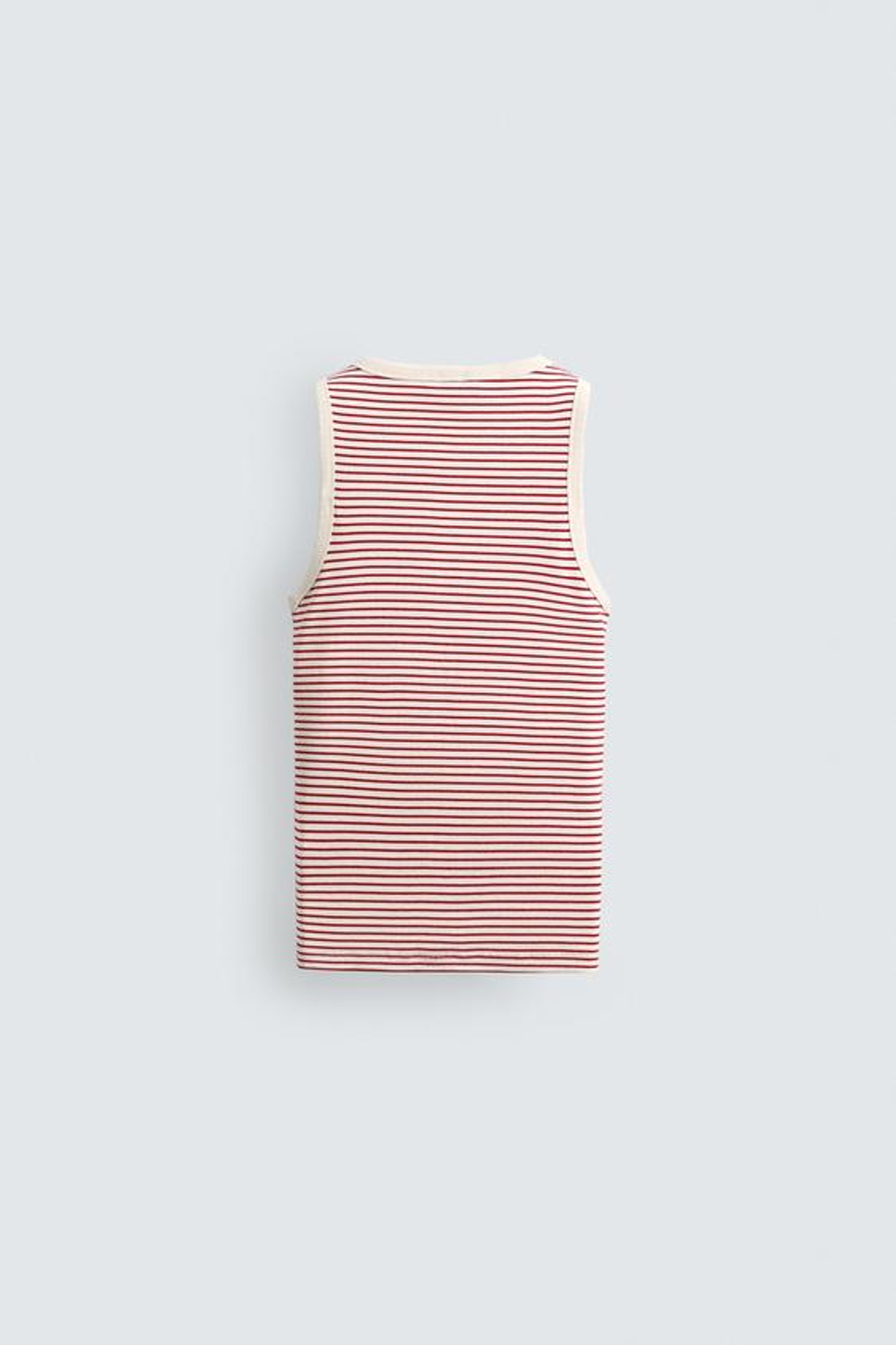 ZARA Х AARON LEVINE МАЙКА В ПОЛОСКУ ЖАККАРД, ЭКРЮ/КРАСНЫЙ