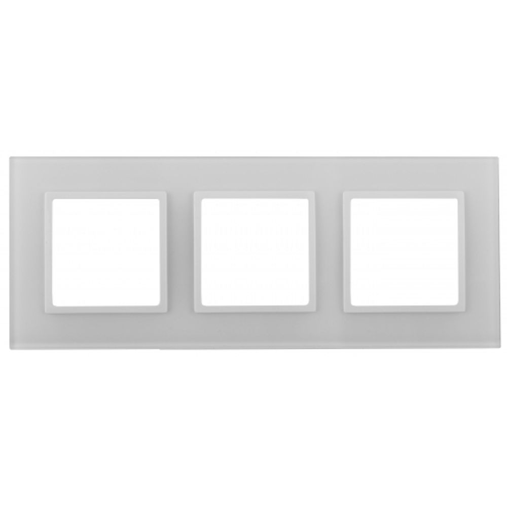 14-5103-01 ЭРА Рамка на 3 поста, стекло, Эра Elegance, белый+бел | Розетки и выключатели