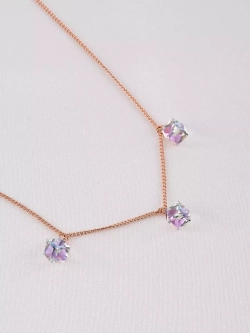 Колье Миражи с сиреневыми кристаллами Swarovski