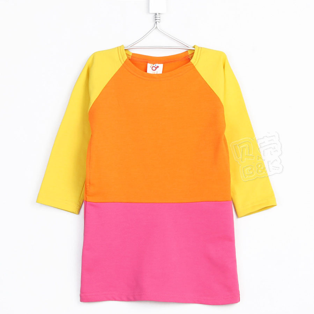 Платье детское трикотажное контрастных цветов