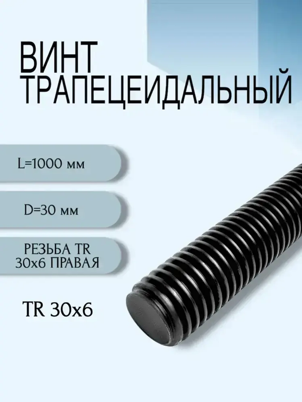 Комплект TR 30x6 Трапецеидальный винт, трапецеидальная гайка шестигранная.