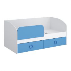 Кровать 1600 Baby (белый/синий), МФ 1+1